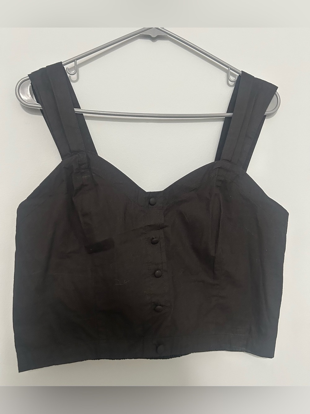 NWOT Sim & Sam Black Corset Smocked Crop Top Size XL 100% Cotton